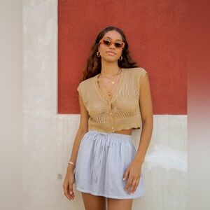 VRG GRL San Marco Linen Mini Skirt // Slate